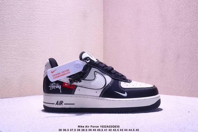 海外爆款限量发售！高端定制Nike Air Force 1 '07 Low “斯图西联名------ 奶白蓝灰” 高端定制 低帮休闲板鞋 定制鞋盒 大厂纯原品质