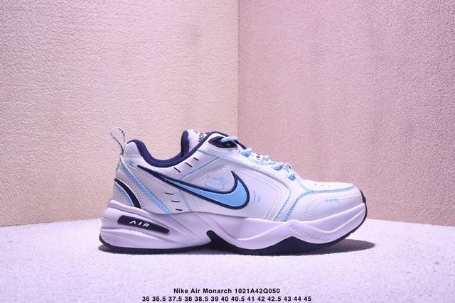 公司级Nike Air Monarch Iv皮革 日常百搭 減震防滑 低帮生活休闲鞋 采用皮革材质打造鞋面，鞋面结实耐穿，日常也非常好打理，整体配色以白色为主调