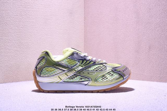 Bottega Veneta葆蝶家 Orbit 圆头系带 跑鞋 低帮 生活休闲鞋 男女款 黄色35-45 Xm1021Q442