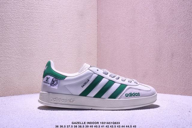 公司级Adidas Originals Gazelle Indoor Indoor T头鞋 Labubu联名 防滑耐磨轻便 低帮 板鞋 男女同款 米黄白 以柔软