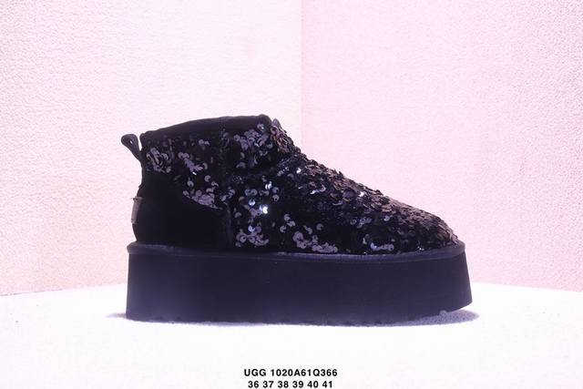 公司级Ugg 亮片 保暖 舒适休闲 及踝 雪地靴 Size:36～41 Xm1020Q366