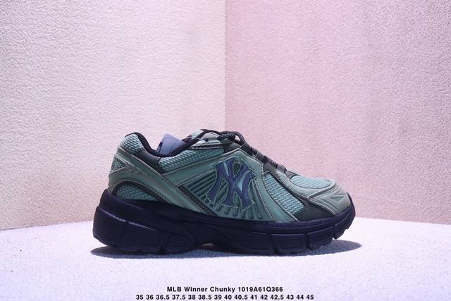 公司级Mlb Winner Chunky 百搭舒适休闲潮流运动厚底增高防滑耐磨 低帮 老爹鞋 货号:3Ashw005N 尺码:35.5 36 36.5 37.5
