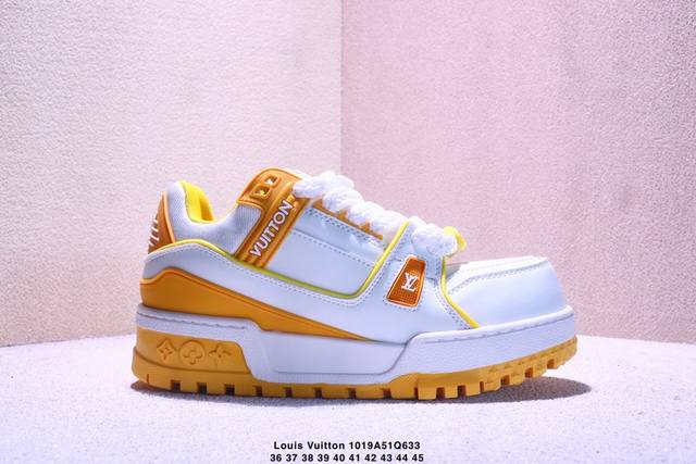 真标Louis Vuitton Trainer Sneaker Low 全新 Lv 路易威登 休闲运动文化百搭板鞋 尺码:36-45 Xm1019Q633