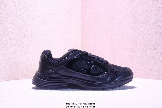 真标Dior迪奥B30网眼织物厚底系带休闲低帮运动鞋男女同款老爹鞋 尺码:39-46 Xm1017Q898
