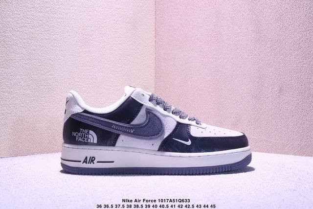 海外限量发售！公司级Nike Air Force 1 '07 Low “北面联名--夹克黑”空军一号 低帮 运动鞋 休闲鞋 折边针车 工艺难度大 原楦头原纸板