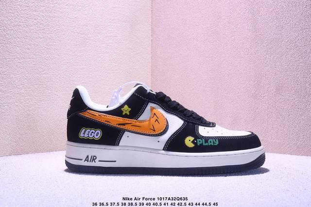 海外限量发售！公司级Nike Air Force 1 '07 Low “黑黄双勾”空军一号 低帮 运动鞋 休闲鞋 折边针车 工艺难度大 原楦头原纸板 原装鞋盒