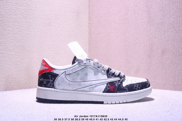 Fragment X Travis Scott X Gucci Air Jordan 1 Low 三方联名倒钩 性价比原盒出货 全新的三方联名低帮倒钩鞋面延续了