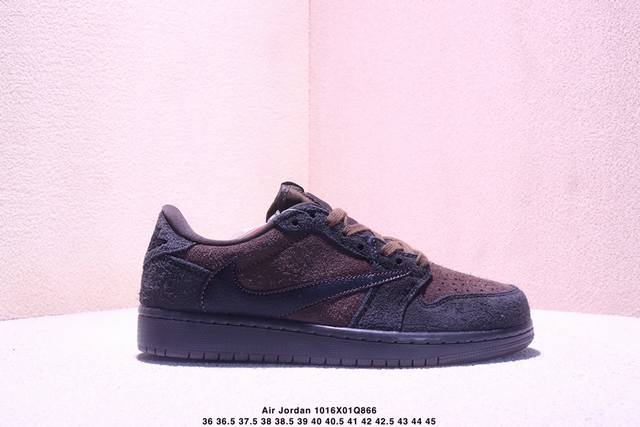 Aj1倒勾Travis Scott X Air Jordan 1 ” Reverse Mocha “ Aj1乔1 Ts 闪电 联名倒钩 低帮文化篮球鞋 货号:D
