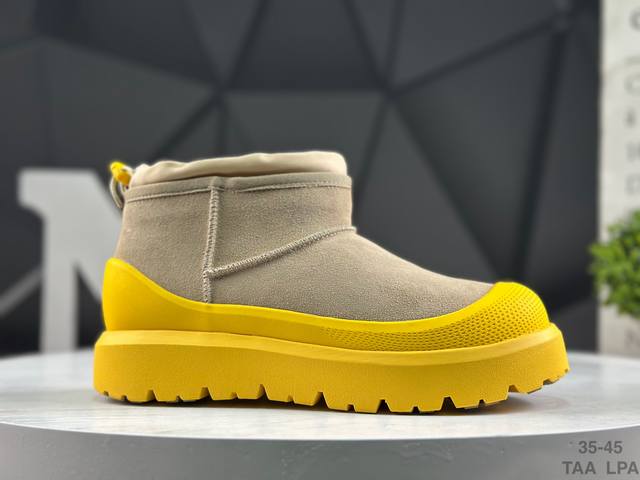 Ugg Tazzelle 冬季女士舒适时尚厚底一脚蹬 广州外贸大厂生产鞋头到鞋垫真羊皮毛一体独立外盒包装芯片带防水工艺区别市面任何版本 独立原版开发大底羊绒鞋垫