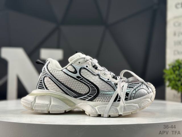法国高端奢侈品牌-巴黎世家Balenciaga 3Xl Sneakers 3+系列 10代 低帮复古阔型底姥爹风潮流百搭休闲慢跑鞋 男女鞋配件防尘袋及附送鞋带,