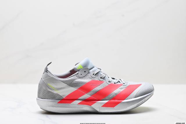 公司级Adidas Adizero Adios 9 马拉松飞线贾卡轻质透气休闲运动跑步鞋 采用双层透气网纱 Flywire动态飞线绑缚鞋面材质 内置Zoom小气