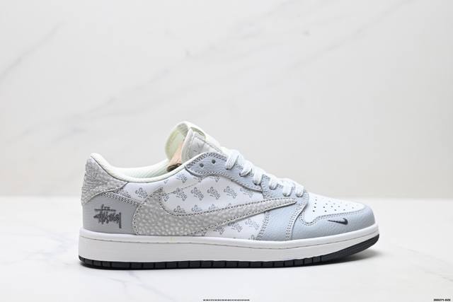 公司级Aj1倒勾Travis Scott X Air Jordan 1 ” Reverse Mocha “ Aj1乔1 Ts 闪电 联名倒钩 低帮文化篮球鞋 完