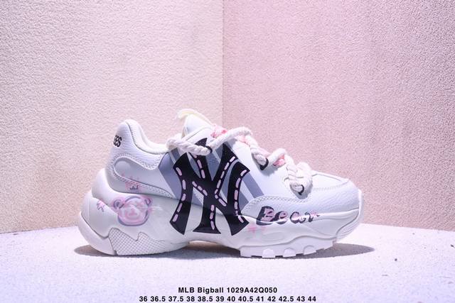 Mlb Bigball Chunky Window Velvet Monogram 低帮厚底跑步鞋 Ny印花限定 牛皮材质 真标带半码 尺码见图 Xm1029Q