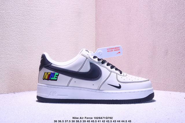 海外爆款限量发售！公司级Nike Air Force 1 '07 Low “Nike联名 彩标白黑勾”空军一号 高端定制 低帮 运动鞋 休闲鞋 折边针车 工艺难