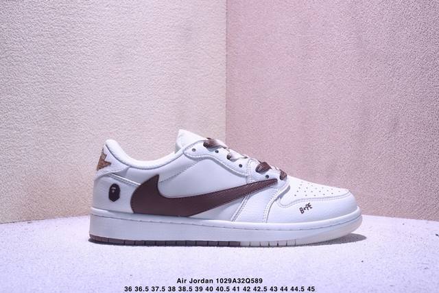 Travis Scott X Fragment Design X Jordan Air Jordan 1 Low Og Sp Bape联名 “白蓝” 多方联名合
