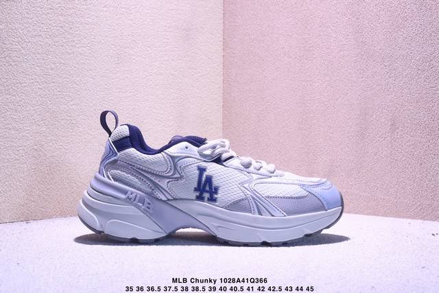 Mlb Chunky Liner Embo Monogram Coopers Town 厚底低帮休闲鞋 Ny联名印花限定 牛皮材质 真标带半码 Size:35-