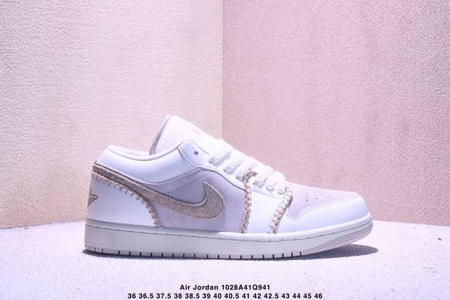 Jordan Air Jordan 1 皮革 舒适柔软 透气 低帮 复古篮球鞋 米色 货号 : Hv4268- 尺码 : 36-46 带半码 Xm1028Q94