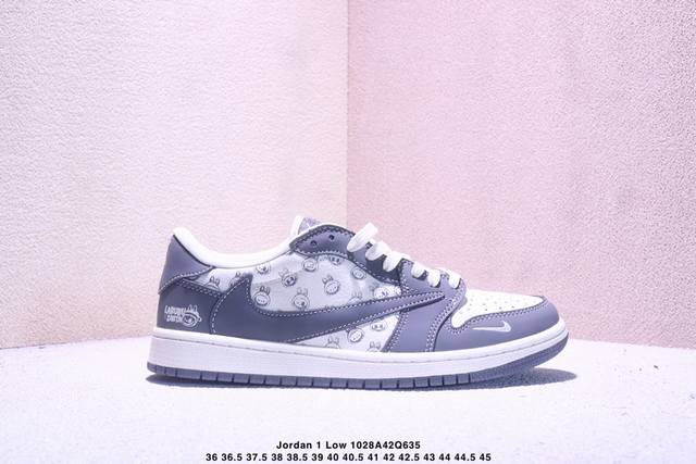 海外爆款限量发售！ Travis Scott X Jordan 1 Low “Labubu拉布布联名” 高端定制 乔丹倒勾低帮休闲板鞋 大厂纯原品质出货 纯正版