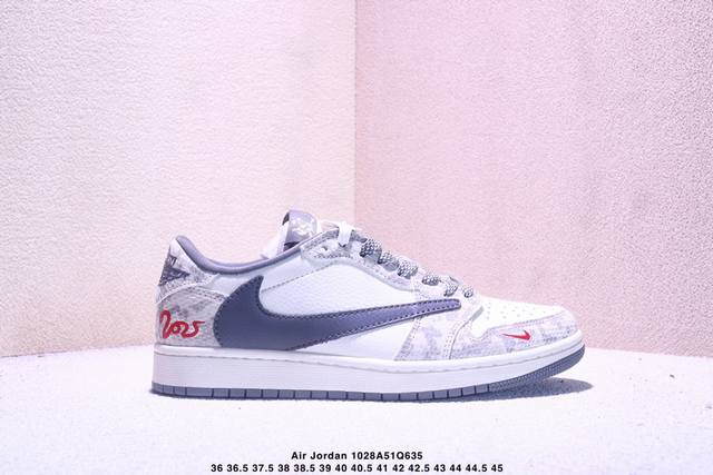 Travis Scott X Fragment Design X Jordan Air Jordan 1 Low Og Sp “蛇年限定 蓝勾生胶” 多方联名合