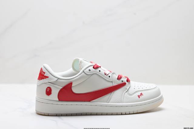 公司级Nike Air Jordan 1 X Travis Scott Aj1倒勾 乔一倒钩 ‘Diy’定制 耐克 低帮文化篮球鞋 完美品质出货 细节如图所示