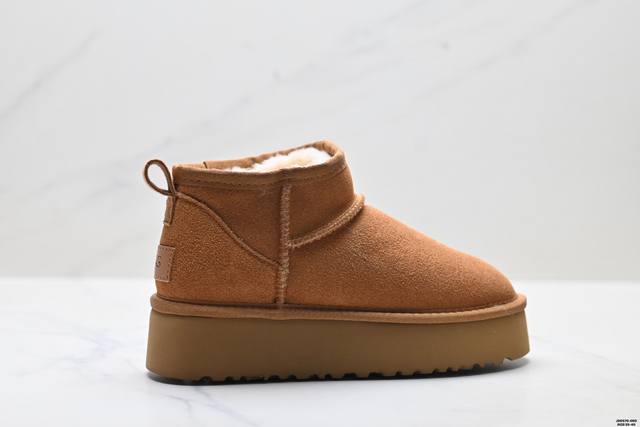 真标Ugg Ultra Mini Platform 舒适柔软时尚 耐磨增高保暖 保暖雪地靴 货号:1132661 尺码:35-40 Id:Jdd570-De D