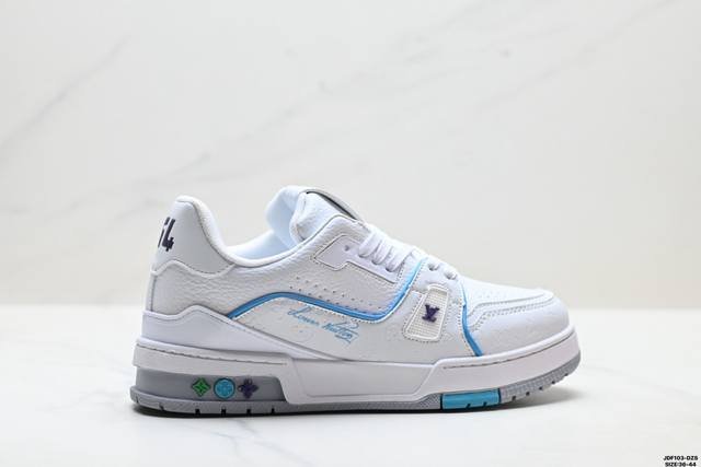 真标Louis Vuitton Trainer Sneaker Low 全新 Lv 路易威登 休闲运动文化百搭板鞋 尺码:36-44 Id:Jdf103-Dzs