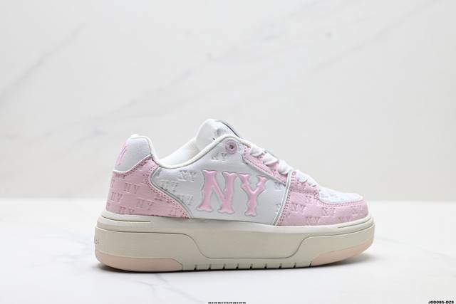 公司级Mlb 纽约洋基队 Chunky Liner Embo Monogram 印刻老花 时尚舒适 休闲运动 防滑耐磨增高 低帮 板鞋 货号:3Asxe035N