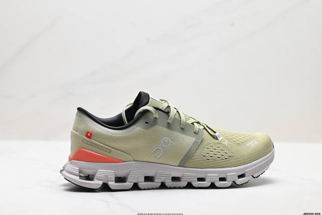 公司级On昂跑 Cloud X 4 克劳德X系列低帮轻量舒适多功能休闲运动鞋 采用工程飞织网布组合再生聚酯纤维鞋面材质搭载独家隐藏速度中板 镂空Cloudtec