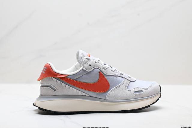 公司级Nike Phoenix Waffle Leather 耐克 舒适防滑耐磨 低帮休闲跑步鞋 原鞋开发 完美鞋型 原楦原数据开发纸版楦型 同源织法半透网纱材