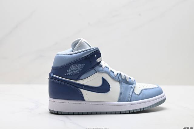 真标Nike Air Jordan 1 Retro Mid Aj1乔丹一代中帮经典复古文化休闲运动篮球鞋 货号:Ck6587-100 Id:Jzd170-Dzs