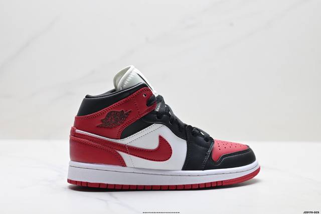 真标Nike Air Jordan 1 Retro Mid Aj1乔丹一代中帮经典复古文化休闲运动篮球鞋 货号:Ck6587-100 尺码:36 36.5 37