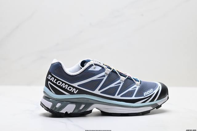 公司级Salomon萨洛蒙 Xt-6 户外越野跑鞋 鞋面采用Sensifit贴合技术 全方位贴合包裹脚型 鞋跟部鞋底牵引设计 提供强大的抓地性能 更适应野外崎岖