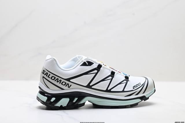 公司级Salomon萨洛蒙 Xt-6 户外越野跑鞋 鞋面采用Sensifit贴合技术 全方位贴合包裹脚型 鞋跟部鞋底牵引设计 提供强大的抓地性能 更适应野外崎岖