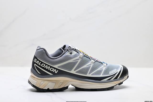 公司级Salomon萨洛蒙 Xt-6 户外越野跑鞋 鞋面采用Sensifit贴合技术 全方位贴合包裹脚型 鞋跟部鞋底牵引设计 提供强大的抓地性能 更适应野外崎岖