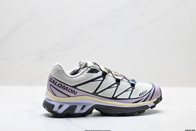 公司级Salomon萨洛蒙 Xt-6 户外越野跑鞋 鞋面采用Sensifit贴合技术 全方位贴合包裹脚型 鞋跟部鞋底牵引设计 提供强大的抓地性能 更适应野外崎岖