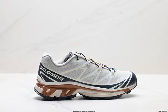 公司级Salomon萨洛蒙 Xt-6 户外越野跑鞋 鞋面采用Sensifit贴合技术 全方位贴合包裹脚型 鞋跟部鞋底牵引设计 提供强大的抓地性能 更适应野外崎岖