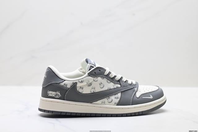 公司级Aj1倒勾Travis Scott X Air Jordan 1 ” Reverse Mocha “ Aj1乔1 Ts 闪电 联名倒钩 低帮文化篮球鞋 完