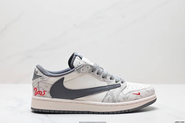 公司级Aj1倒勾Travis Scott X Air Jordan 1 ” Reverse Mocha “ Aj1乔1 Ts 闪电 联名倒钩 低帮文化篮球鞋 完