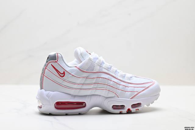 真标Nike Air Max 95 Tt 耐克 气垫复古慢跑百搭鞋休闲运动鞋 这双鞋采用前脚掌开窗式气垫 这种设计在当时是前所未有的 鞋带孔的设计灵感来自人体肋