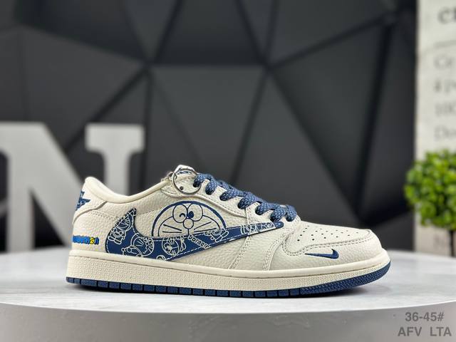 耐克 Nike Air Jordan 1 X Travis Scott Aj1倒勾 乔一倒钩 ‘Diy’定制 耐克 低帮文化篮球鞋 完美品质出货 细节如图所示