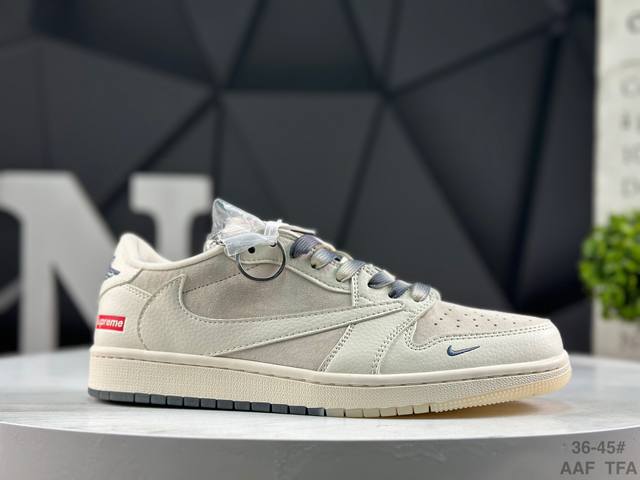 耐克 Aj1倒勾Travis Scott X Air Jordan 1 ” Reverse Mocha “ Aj1乔1 Ts 联名倒钩 低帮文化篮球鞋 完美品质