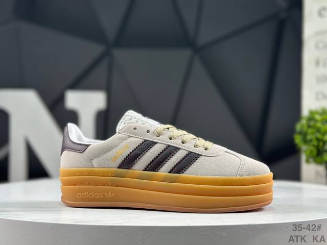阿迪达斯 Adidas Originals Gazelle Bold W 羚羊松糕系列复古百搭厚底**低帮休闲运动板鞋 货号：Jr7522 尺码：如图所示 At