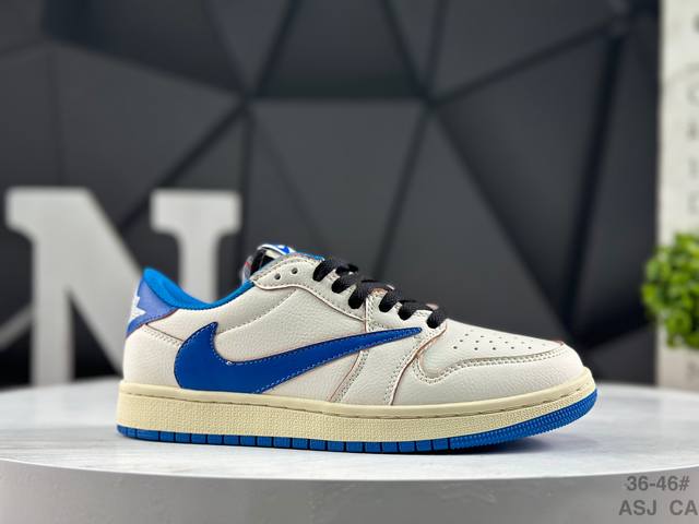 耐克 Aj1倒勾Travis Scott X Air Jordan 1 ” Reverse Mocha “ Aj1乔1 Ts 联名倒钩 低帮文化篮球鞋 完美品质