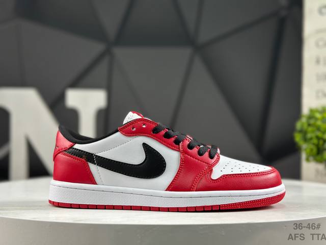耐克 Nike Air Jordan 1 Low Aj1乔1 低帮潮流缓运动休闲板鞋。Aj1 低帮拼接 完美版型真头层牛皮# 内置缓震气垫 原鞋开模 拒绝公底