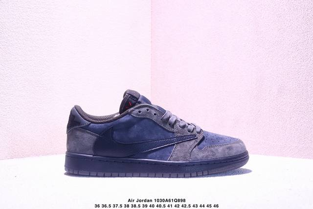 公司级Nike Air Jordan 1 X Travis Scott Aj1倒勾 乔一倒钩 耐克 低帮文化篮球鞋 完美品质出货 细节如图所示 鞋面切割工整 冲