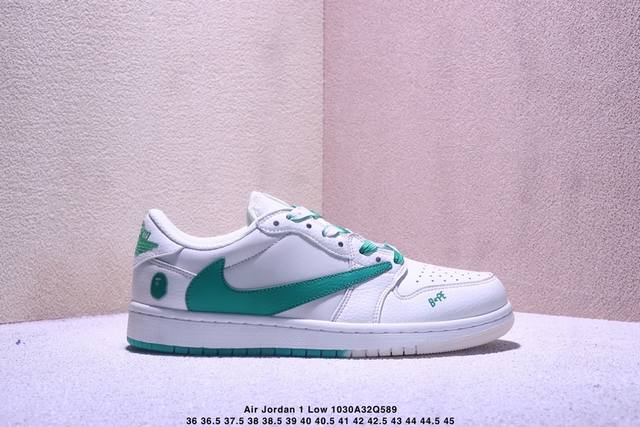 Travis Scott X Fragment Design X Jordan Air Jordan 1 Low Og Sp Bape联名 “白绿” 多方联名合