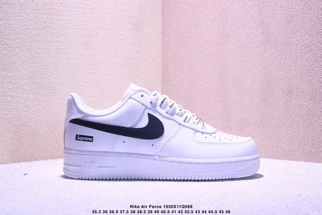 Nike Air Force 1 Low Supreme联名 空军一号低帮运动休闲板鞋 原楦头原纸板 打造纯正空军版型 专注外贸渠道 全掌内置蜂窝气垫 原盒配件