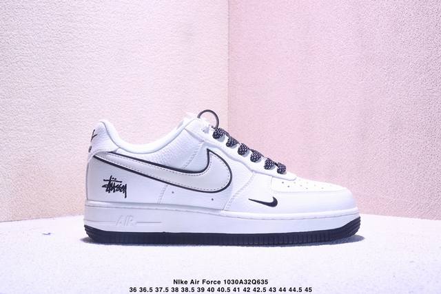 海外限量发售！公司级Nike Air Force 1 '07 Low “斯图西联名 米黑底”空军一号 低帮 运动鞋 休闲鞋 折边针车 工艺难度大 原楦头原纸板