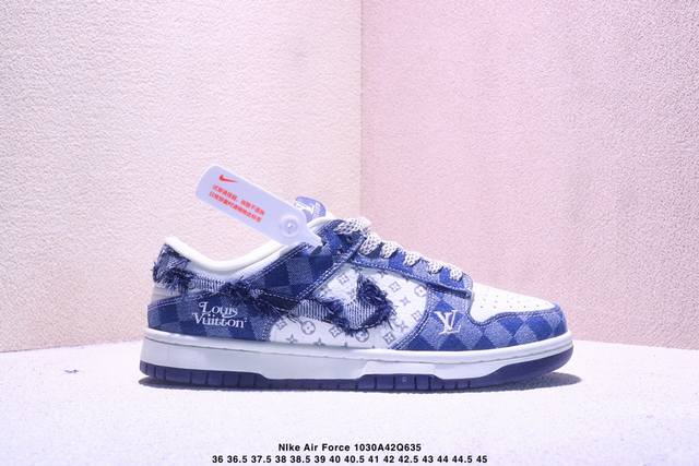 海外限量发售！公司级Nike Air Force 1 '07 Low “古驰联名 灰蓝勾”空军一号 低帮 运动鞋 休闲鞋 折边针车 工艺难度大 原楦头原纸板 原