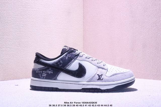 海外限量发售！公司级Nike Air Force 1 '07 Low “古驰联名 灰蓝勾”空军一号 低帮 运动鞋 休闲鞋 折边针车 工艺难度大 原楦头原纸板 原